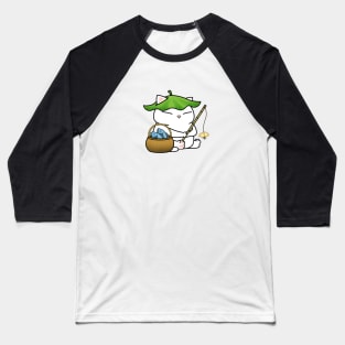 Chubby Cat Fishing Baseball T-Shirt